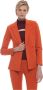 Kocca Stijlvolle dubbelrijige viscose jas Oranje Dames - Thumbnail 2
