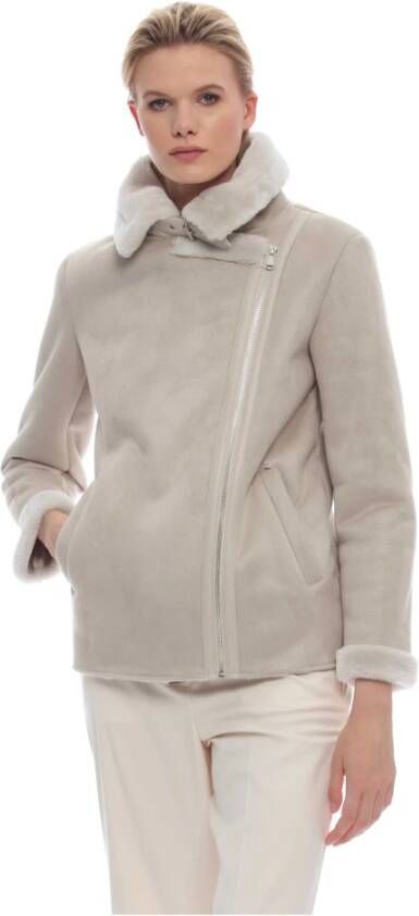Kocca Winter fleece-stijl jas met rits Beige Dames