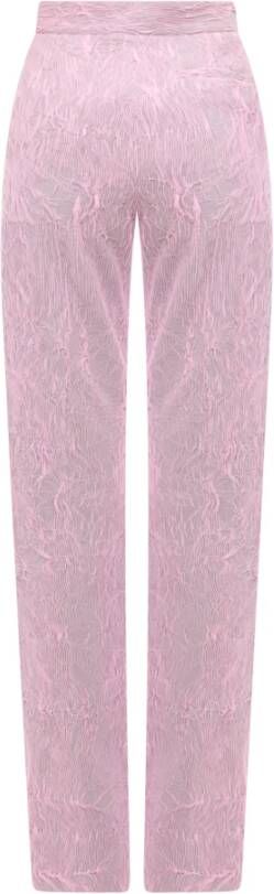 Krizia Leather Trousers Roze Dames