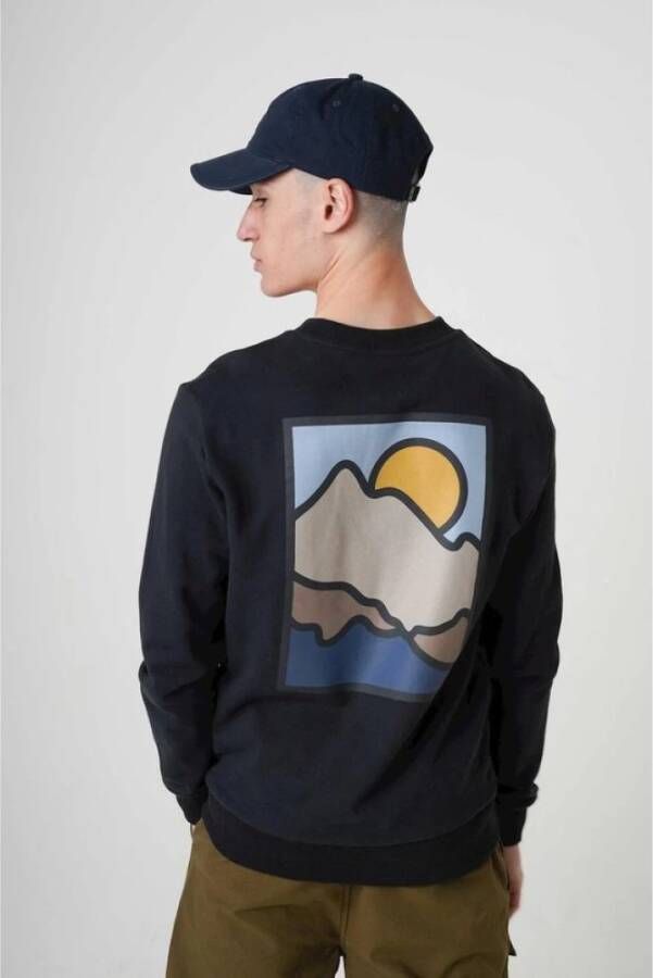 Kultivate Bergprint Sweater Blue Heren