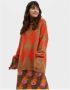 La DoubleJ Gezellige Alpaca Argyle Sweater Oranje Dames - Thumbnail 2