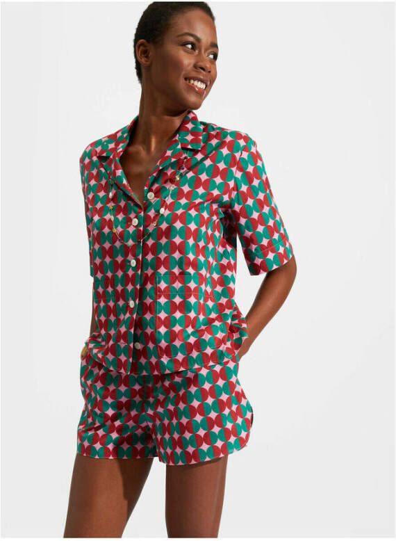 La DoubleJ Comfortabele Katoenen Kort Pyjamaset Roze Dames