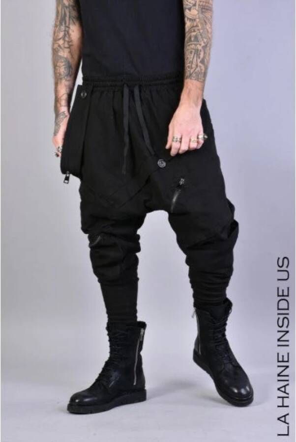La Haine Inside Us Slim Fit Broek met Verstelbare Tailleband Zwart Heren