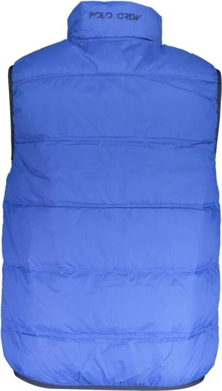 LA MARTINA Blauwe mouwloze jas met contrasterende details Blauw Heren