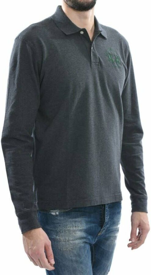 LA MARTINA Houtskool poloshirt met lange mouwen Grijs Heren