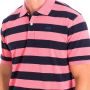 LA MARTINA Korte Mouw Polo in Groene Strepen Pink Heren - Thumbnail 2