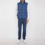 LA MARTINA Blauwe Mouwloze Jas met Contrasterende Details Blauw Heren - Thumbnail 3