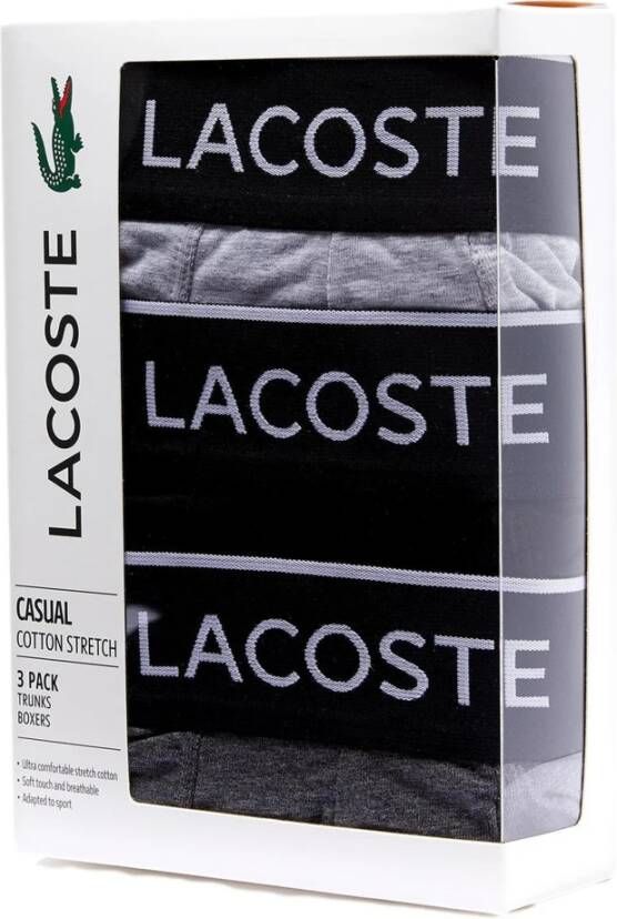 Lacoste Heren Boxershorts 3-Pack 5H3411 Grijs Heren