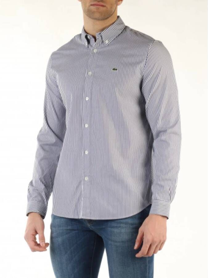 Lacoste Casual Shirts Blauw Heren