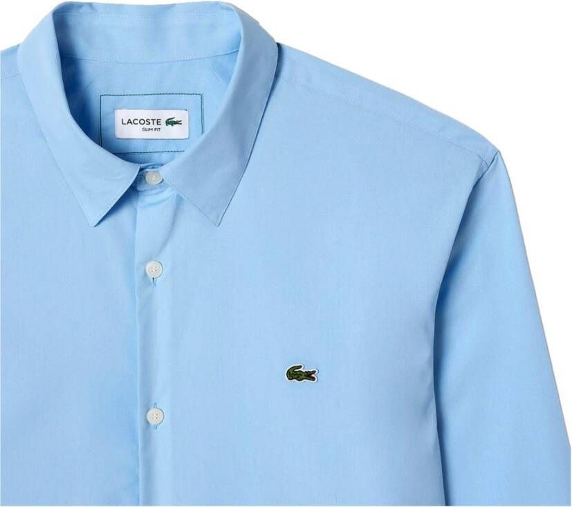 Lacoste Heren Slim Fit Overhemd Ch5620 Blauw Heren