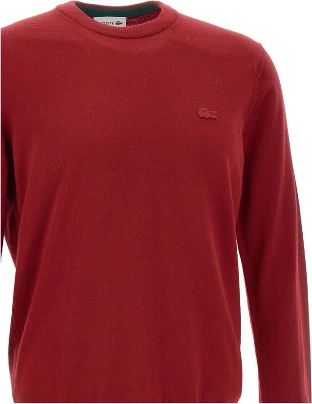 Lacoste Heren Wol Pullover Trui Rood Heren