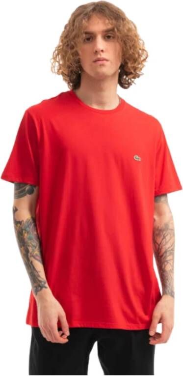 Lacoste Katoenen T-Shirt Rood Heren