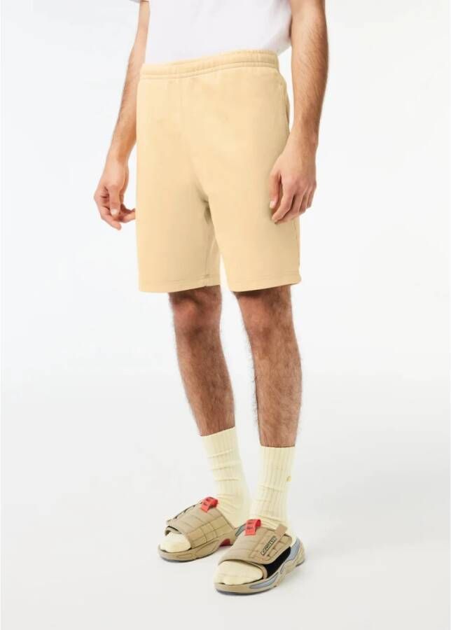 Lacoste Logo Fleece Shorts Yellow Heren