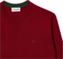 Lacoste Merino Wol Ronde Hals Trui Rood Heren - Thumbnail 2