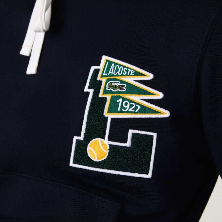 Lacoste Logo L Pennant Hoodie Blauw Heren