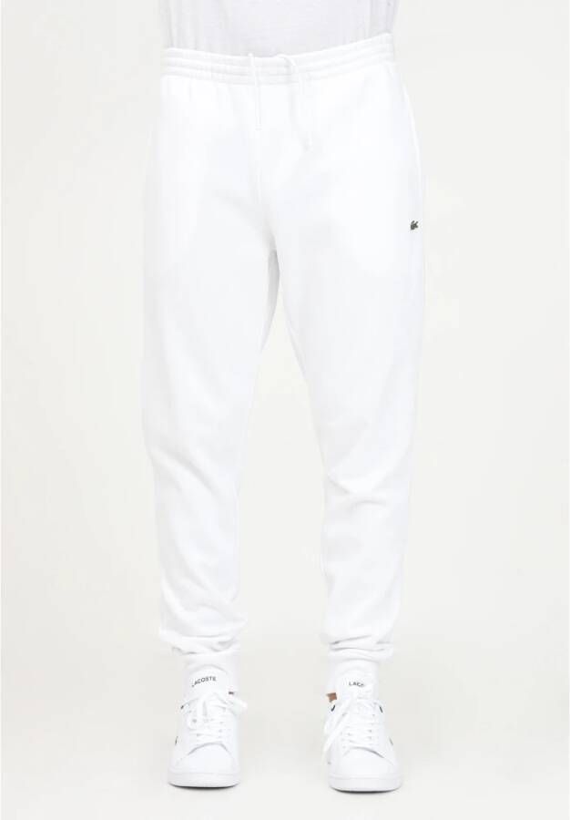 Lacoste Witte sportbroek met verstelbare trekkoorden Wit Heren