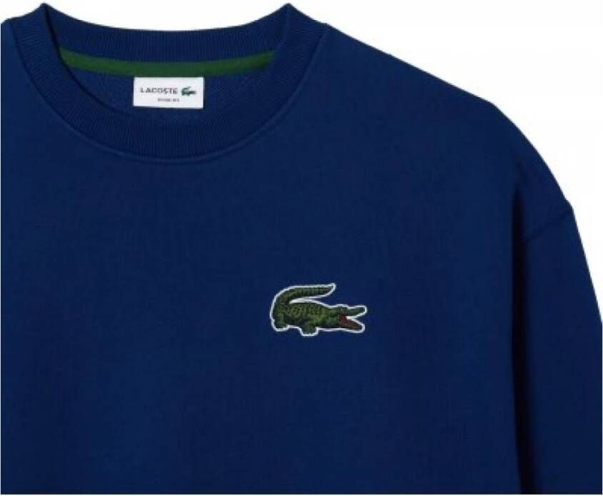 Lacoste Iconische Oversized Krokodil Logo Sweatshirt Blauw Heren