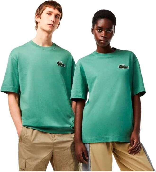 Lacoste Ruimvallende Krokodil T-Shirt Groen Unisex