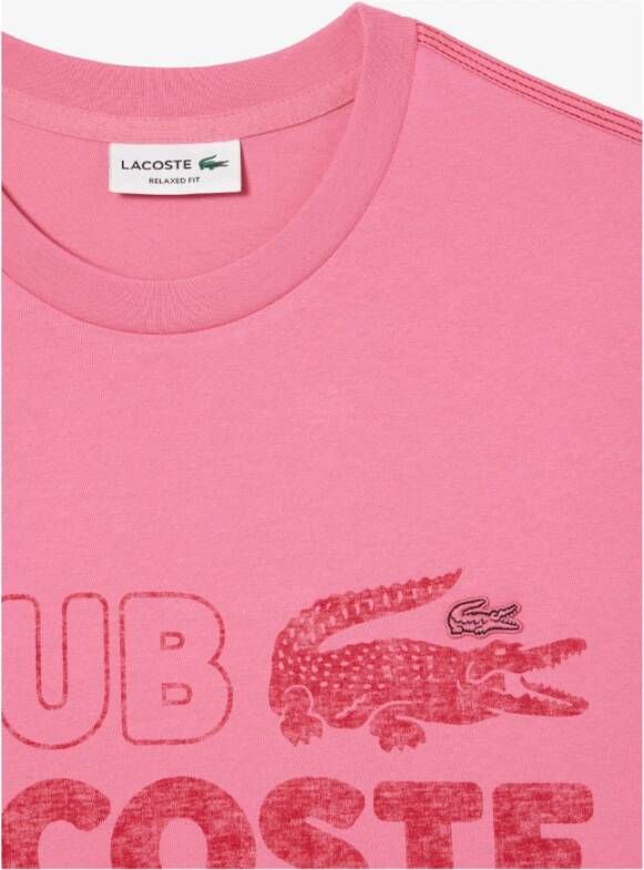 Lacoste Vintage Rose Casual T-shirt Roze Heren