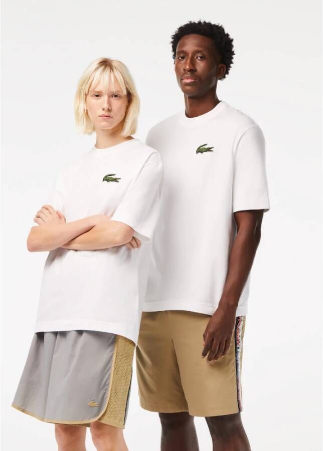 Lacoste Oversized Crocodile Logo T-Shirt Wit Heren