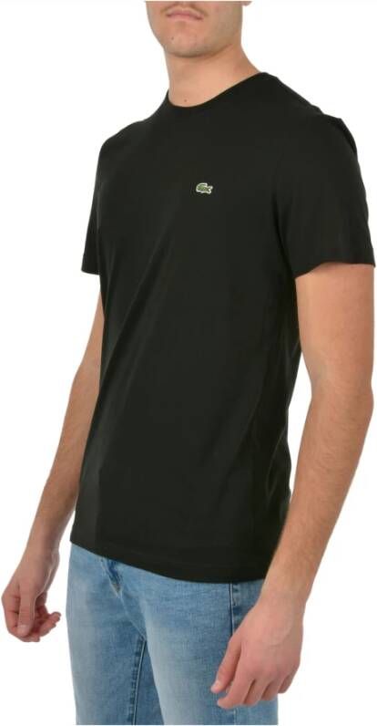 Lacoste Stijlvolle Zwarte Slim Fit T-Shirt voor Heren Zwart Heren