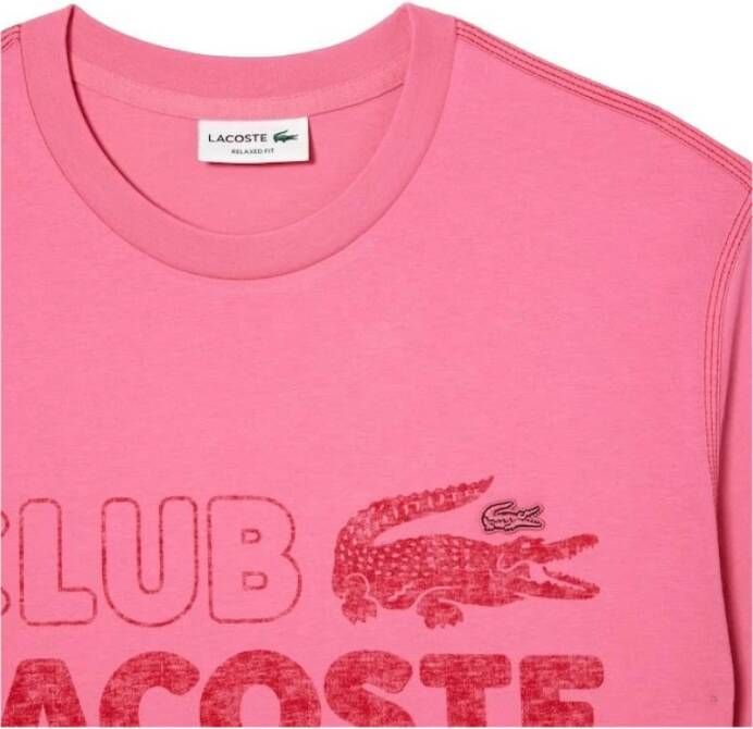 Lacoste Vintage Roze Heren T-Shirt Roze Heren