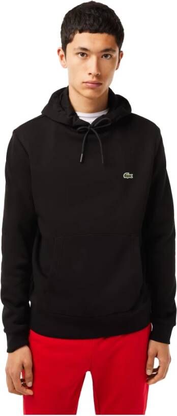 Lacoste Zwarte biologisch katoenen hoodie voor heren Zwart Heren