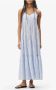 Lala Berlin Feminine V-hals Jurk met Ruches Blue Dames - Thumbnail 2