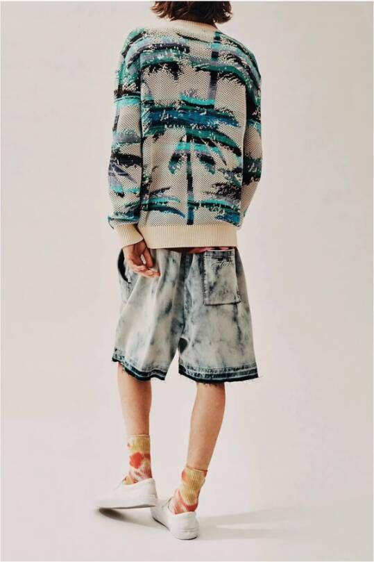 Laneus Blauwe Palm Sweatshirt Blauw Heren