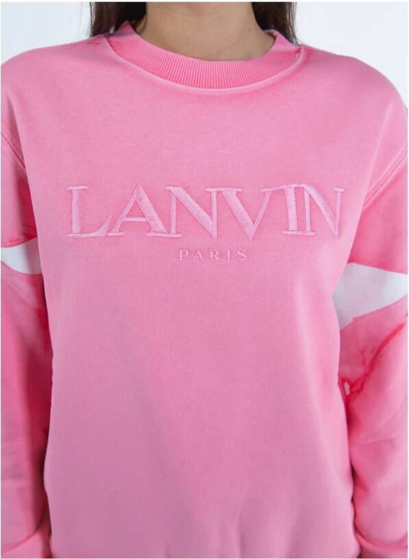 Lanvin Geborduurde Paris Sweater Pink Dames