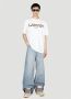 Lanvin Witte Curb Logo Geborduurd T-Shirt White Heren - Thumbnail 3