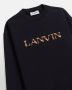 Lanvin Klassieke zwarte truien met geborduurd logo patroon Black Heren - Thumbnail 3