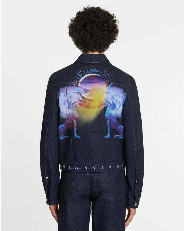 Lanvin Sci-Fi Print Denim Jas Blauw Heren