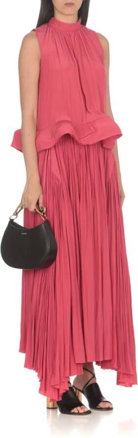 Lanvin Fuchsia Geplooide Maxi Rok Roze Dames