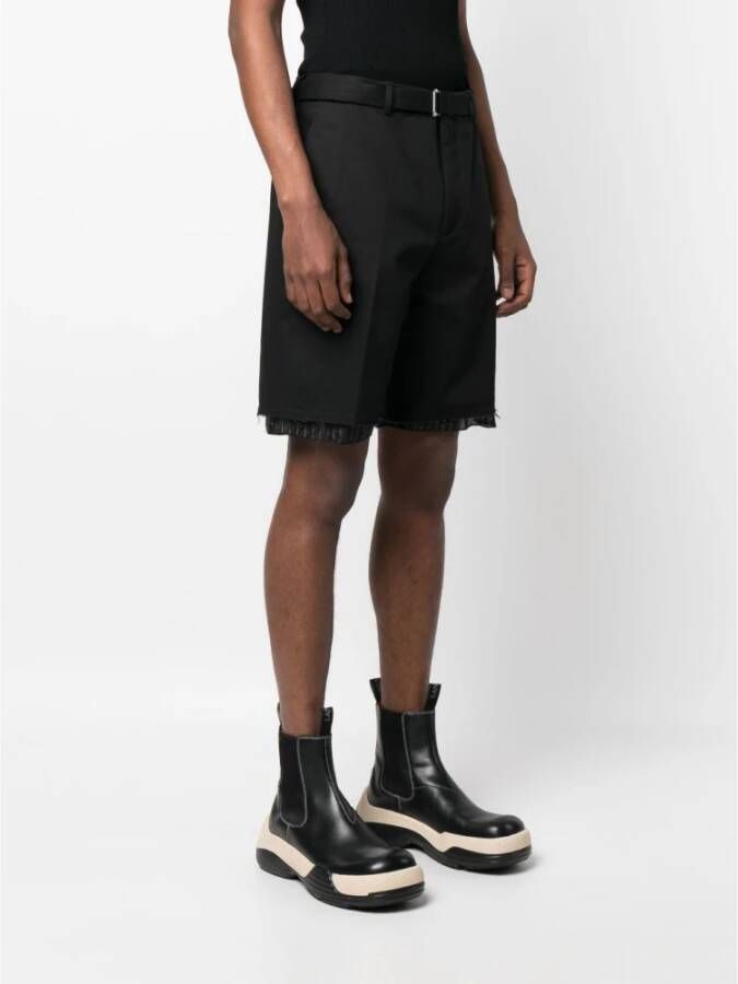 Lanvin Op maat gemaakte zwarte shorts voor mannen Zwart Heren