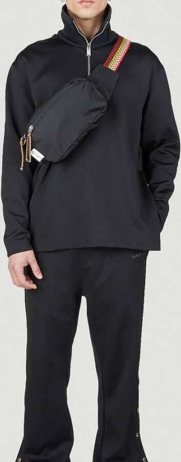 Lanvin Jersey Polo Sweatshirt Zwart Heren