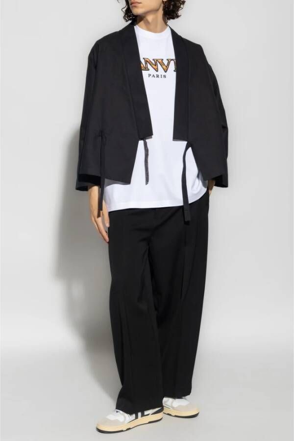Lanvin T-shirt met logo Wit Heren