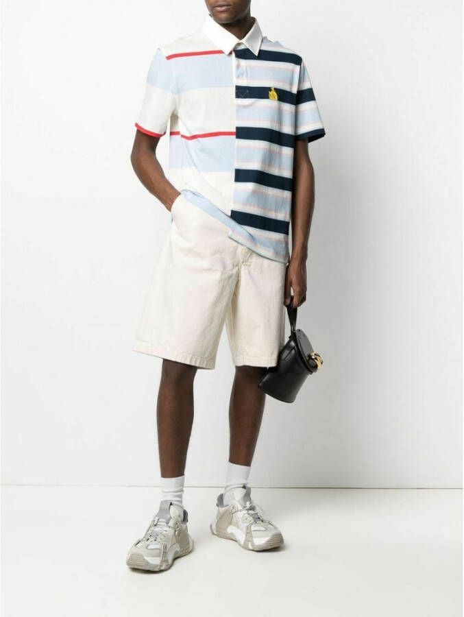 Lanvin Patchwork Logo Polo Shirt Wit Heren