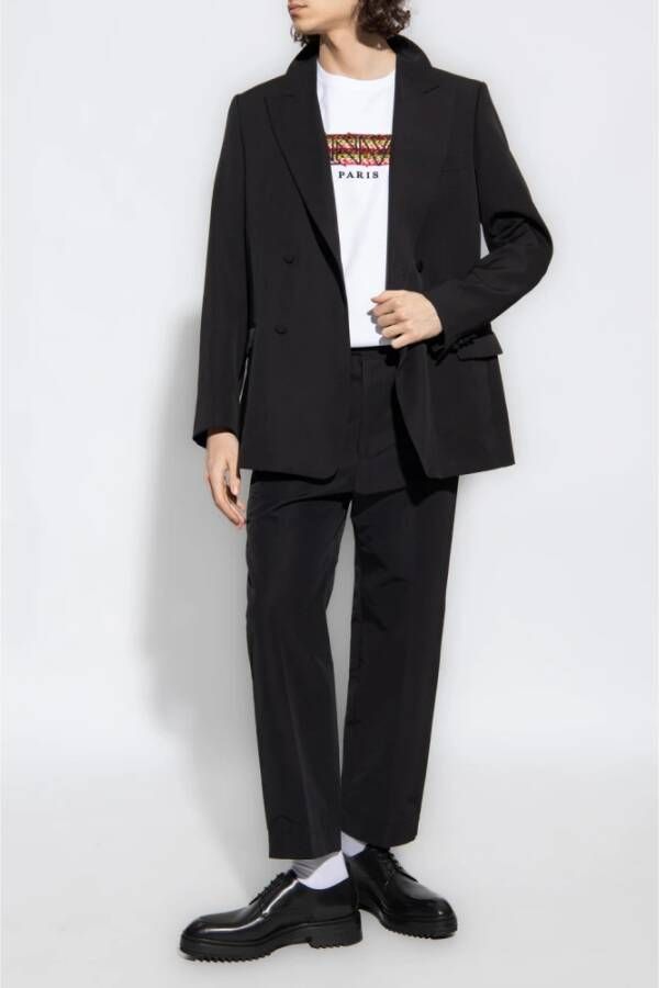 Lanvin Wol dubbelrijige blazer Zwart Heren