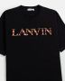Lanvin Zwarte katoenen T-shirt met logo borduursel Zwart Heren - Thumbnail 2