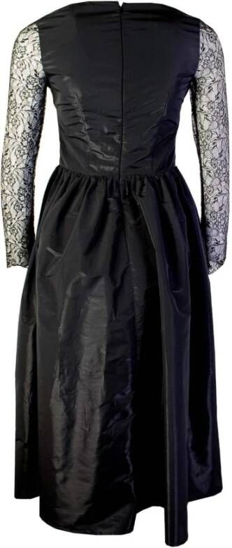 Lardini Black Long Dress with Lace details Zwart Dames
