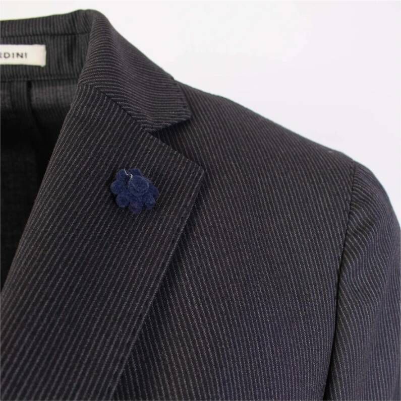Lardini Grey Pinstripe Wool Jacket Grijs Dames