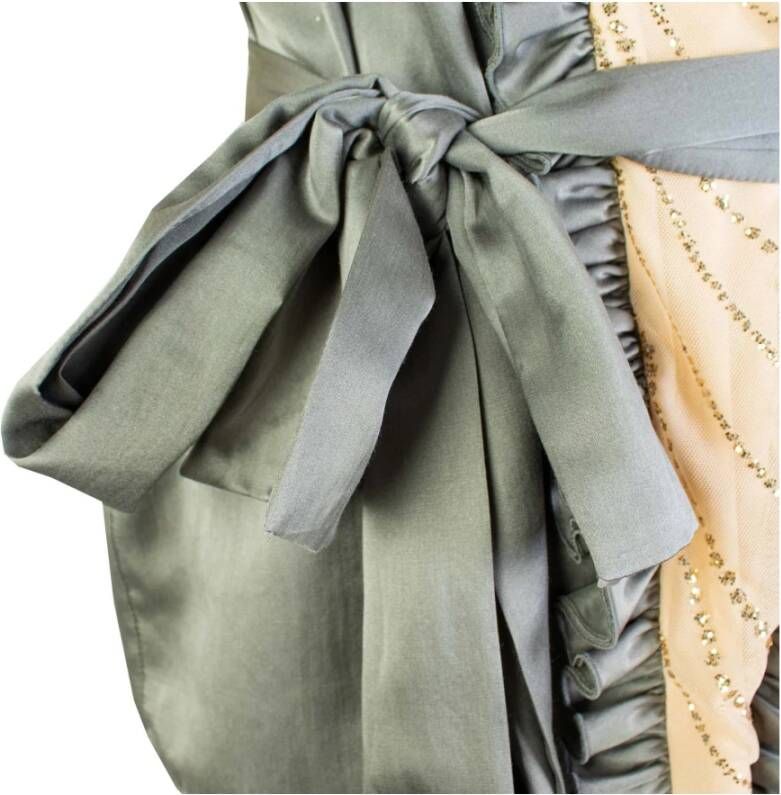 Lardini Grey silk embellished ruffled Top Grijs Dames