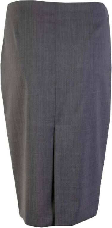 Lardini Grey Wool Pencil Skirt Grijs Dames