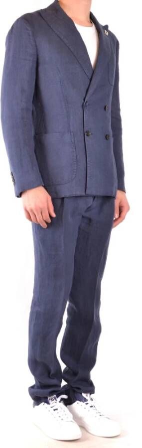 Lardini Mannen Eg468Avegr52207849Tc Wool Suit Blue Heren