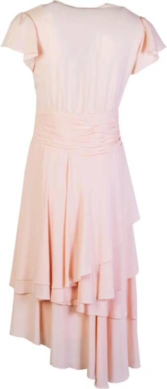 Lardini Pink Ruffled short sleeves Dress Roze Dames