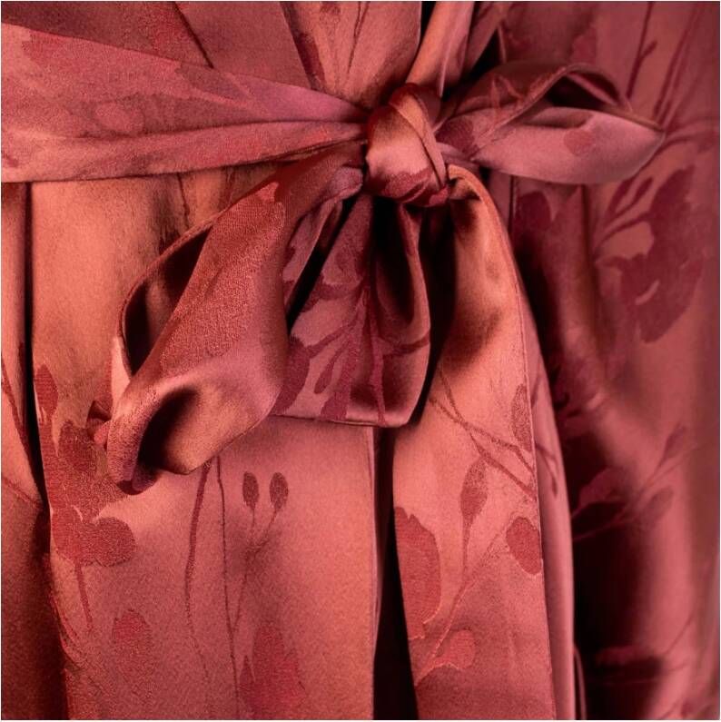 Lardini Red Allover printed robe Trench coat Rood Dames
