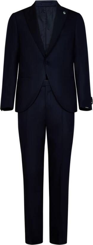 Lardini Single Breasted Suits Blauw Heren