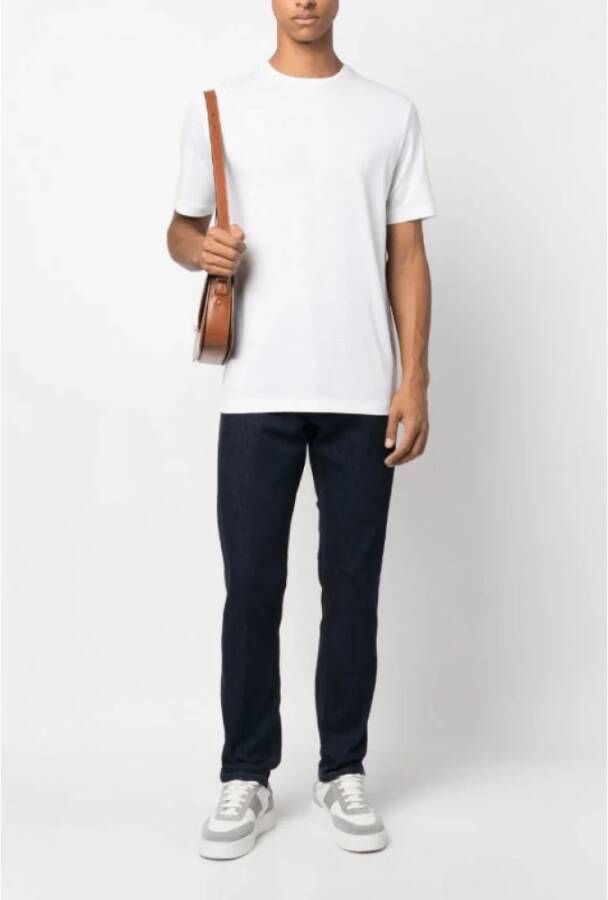 Lardini Wollen Jersey T-shirt Wit Heren