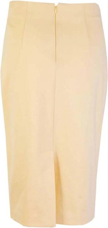 Lardini Yellow Viscose Pencil Skirt Geel Dames